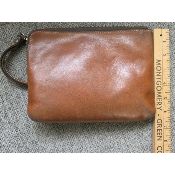 Patricia Nash‎ Cassini Wristlet Brown Leather 8x6 Vtg